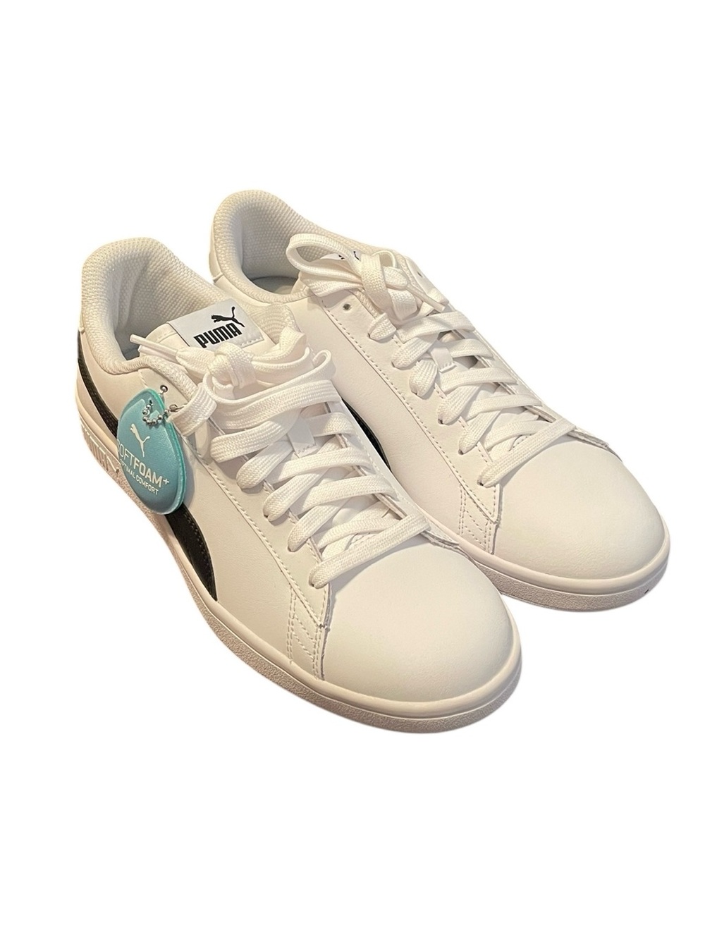 Puma Men's White Black Smash v2 Soft Foam Optimal Comfort‎ Sneakers Size 8.5